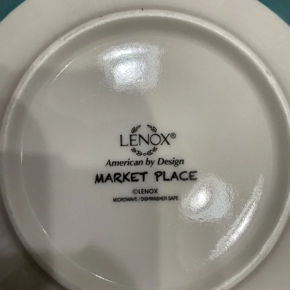 Lenox Marketplace Teal and White Decorative Bowl fine china - Picture 4 of 5